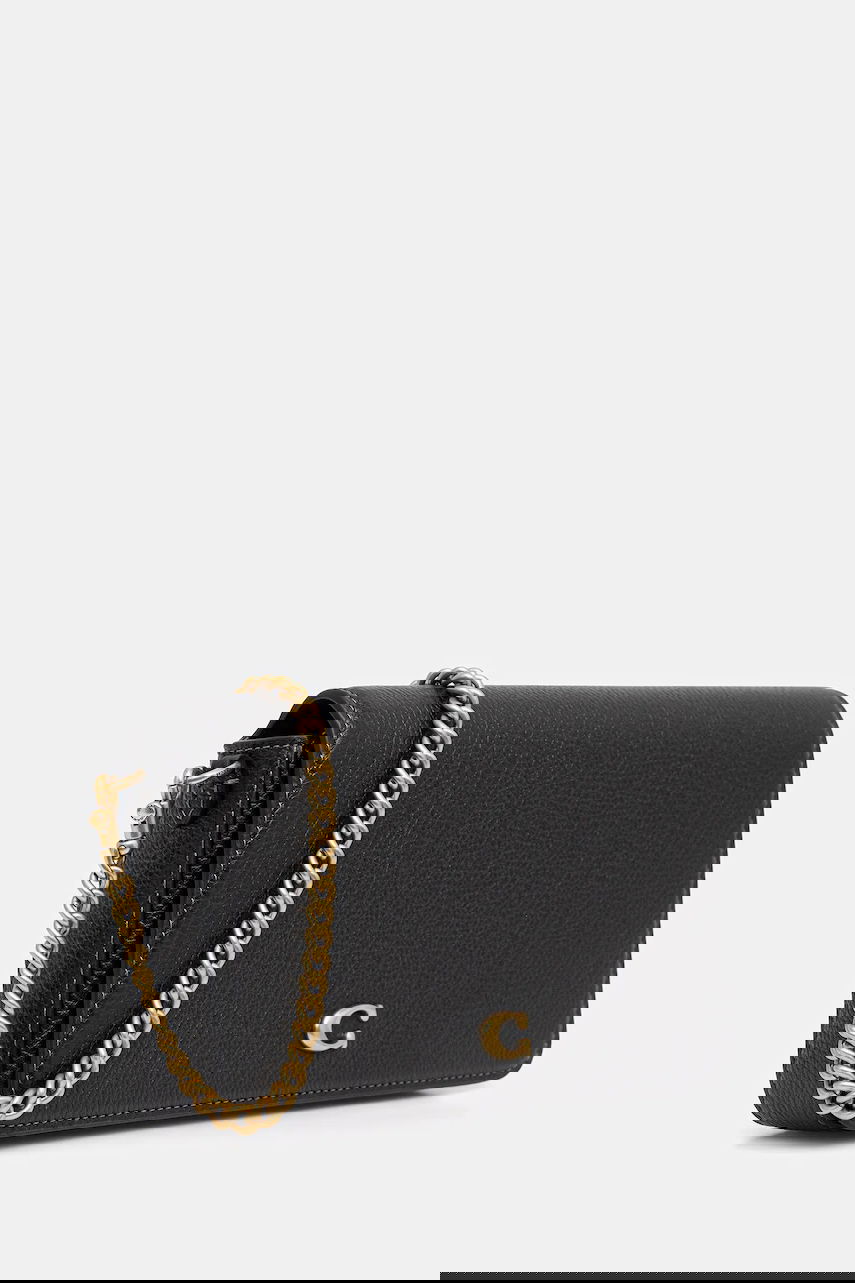Kabelka Coach Mila Grained Leather Flap Wallet on Chain Čierna | CAO01, 1
