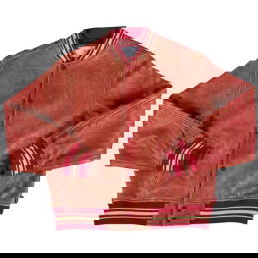 Bunda Supreme Painted Leather Varsity Jacket Červená | SS19J33 RED, 1