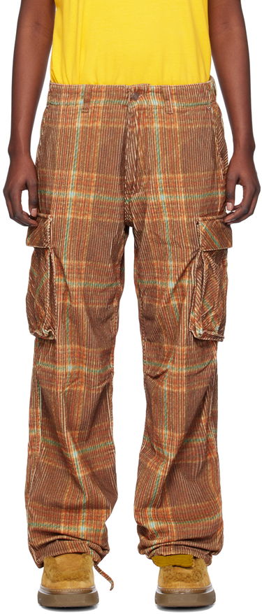 Cargo nohavice ERL Plaid Corduroy Cargo Pants Hnedá | ERL07P010, 0