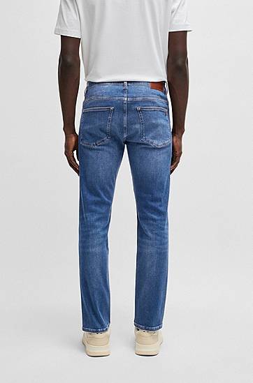 Džínsy BOSS Delaware Slim-Fit Soft-Motion Jeans Modrá | 50537813, 1