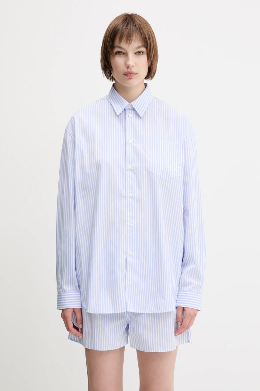 Košeľa Sporty & Rich Sporty & Rich Src Oversized Relaxed Fit Striped Shirt Modrá | SI006612302ST08, 0