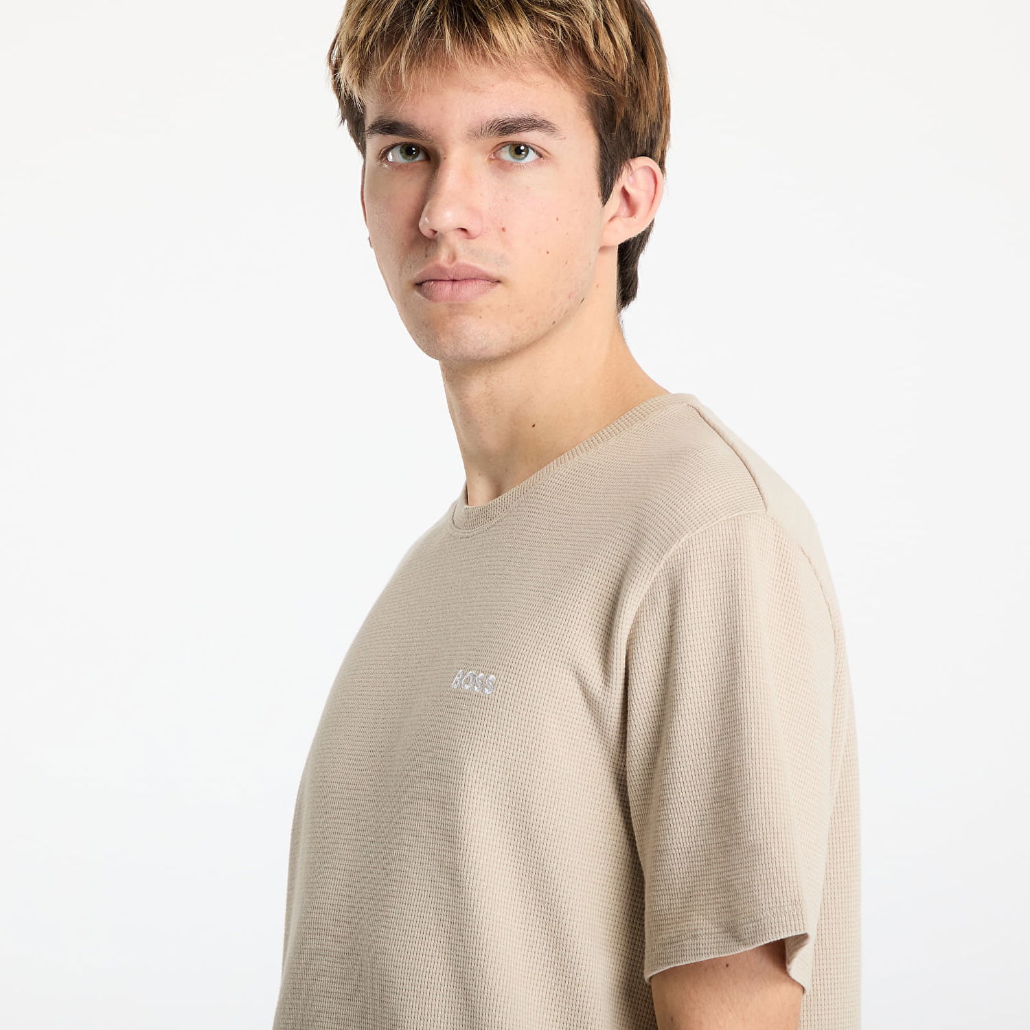 Tričko BOSS Hugo Boss Men's Waffle Tee Béžová | 50535891-275, 1