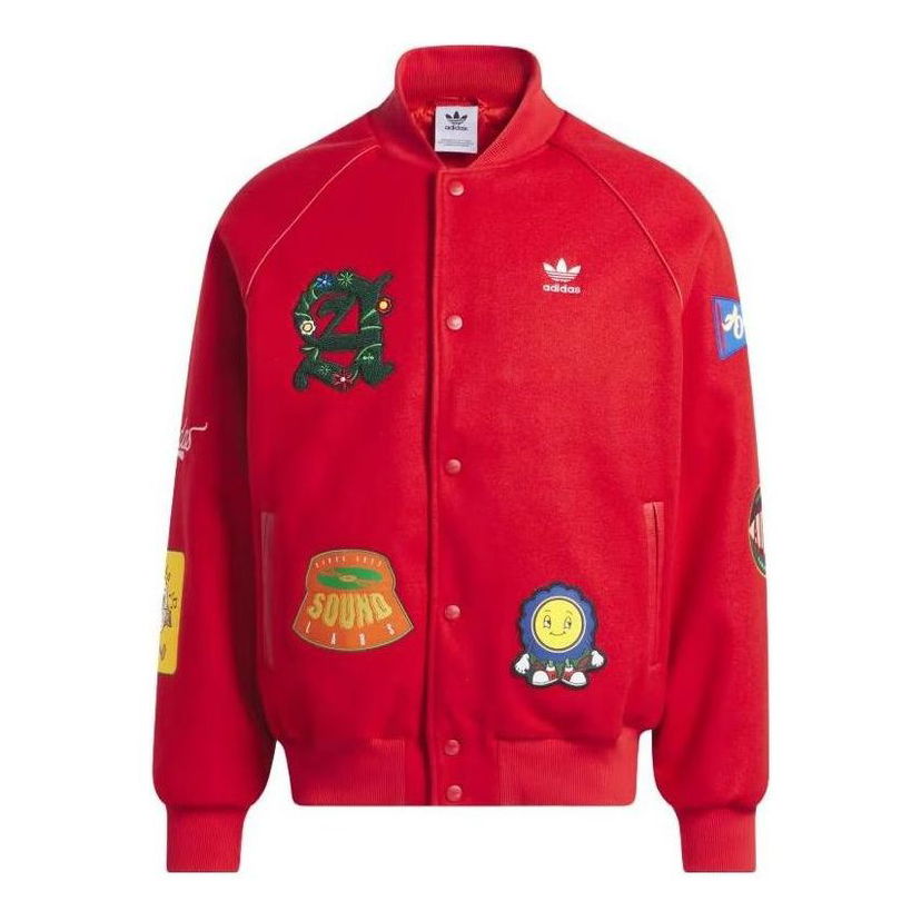 Bomber bunda adidas Originals Originals Collegiate Badge SST Letterman Jacket Červená | IT6357