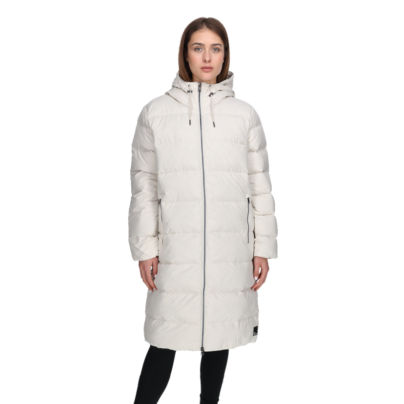 Prešívaná bunda Jack Wolfskin FROZEN PALACE Long Hooded Puffer Coat Biela | 1204132-5062