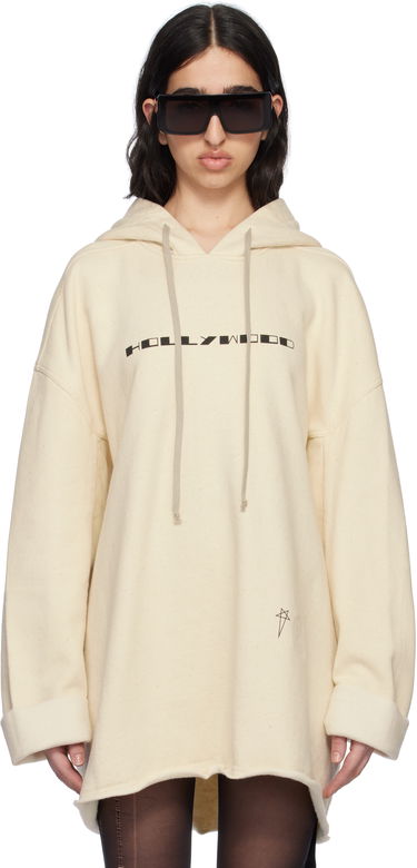 Mikina Rick Owens Rick Owens DRKSHDW Hollywood Peter Hoodie Béžová | DS01E3231 FNEP5P, 0
