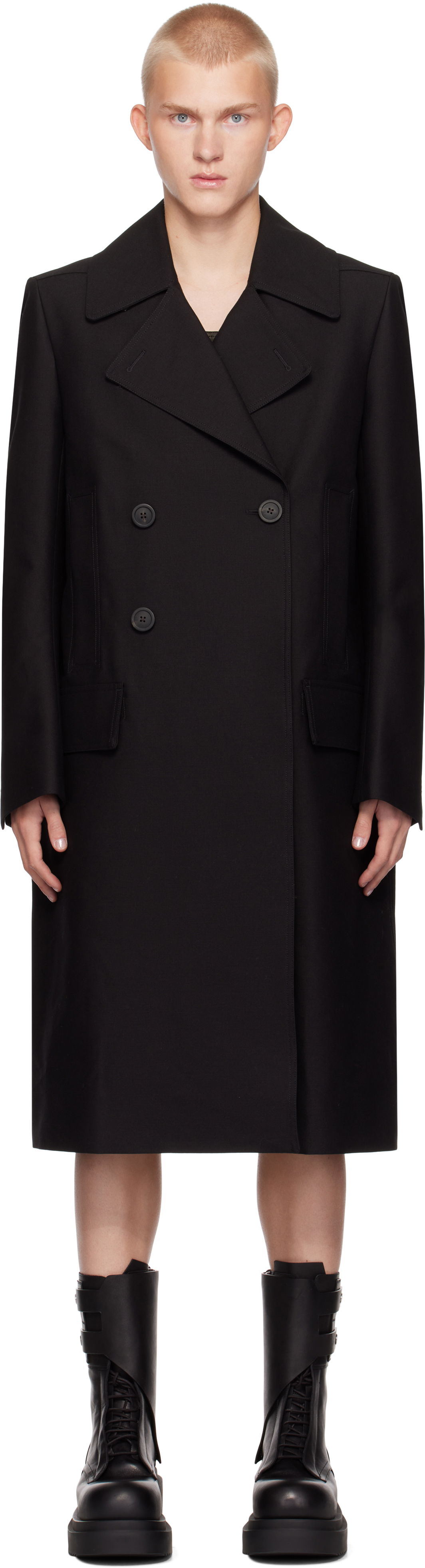 Kabáty Rick Owens Slim Drella Coat Čierna | RL02D6973 WUT, 0