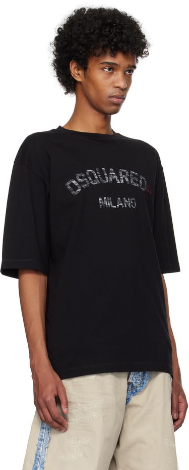 Tričko DSQUARED2 Dsquared2 Loose Fit Faded Logo T-Shirt Čierna | S74GD1399_D20020, 1