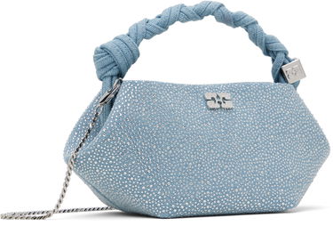 Kabelka GANNI GANNI Mini Bou Bag with Rhinestones and Knotted Handle Modrá | A6655, 1