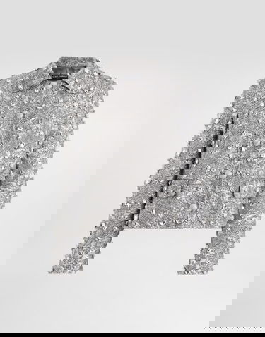 Bunda Dolce & Gabbana Single-breasted Embroidered Jacket With Stones Metalická | F29UEZGDDG9S8400, 0