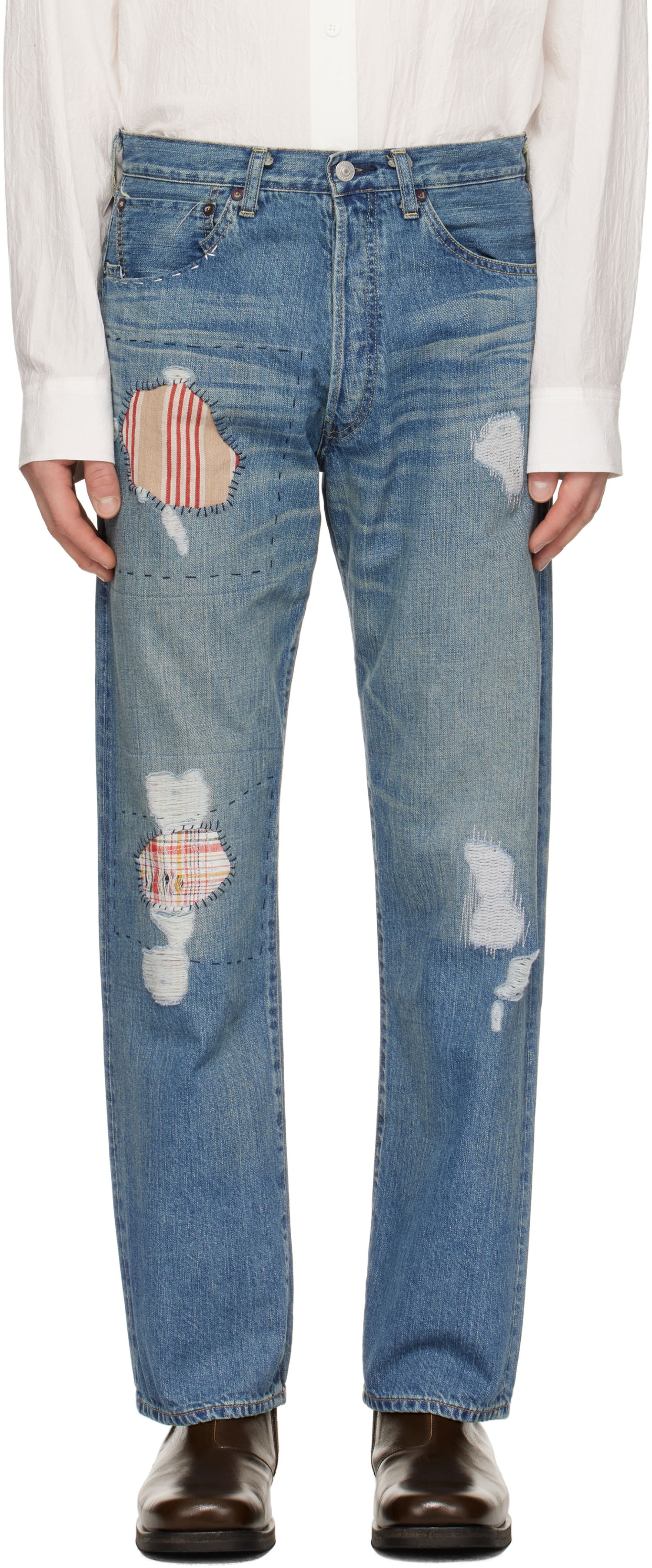 Džínsy Junya Watanabe Junya Watanabe Levi's Edition Patched Jeans Modrá | WO-P212-051, 0