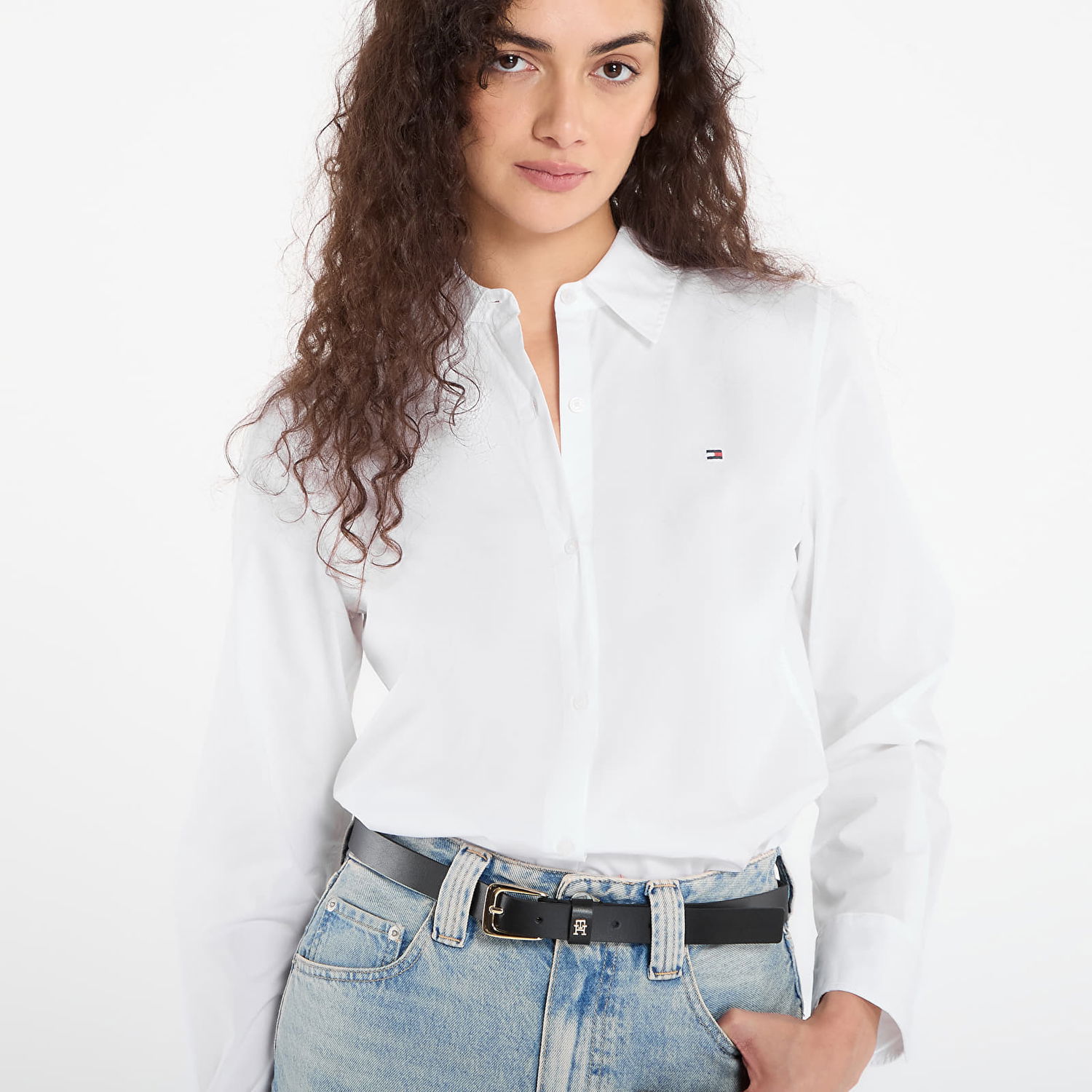 Košeľa Tommy Hilfiger Cotton Stretch Regular Long Sleeve Shirt Biela | WW0WW43577 03A, 1