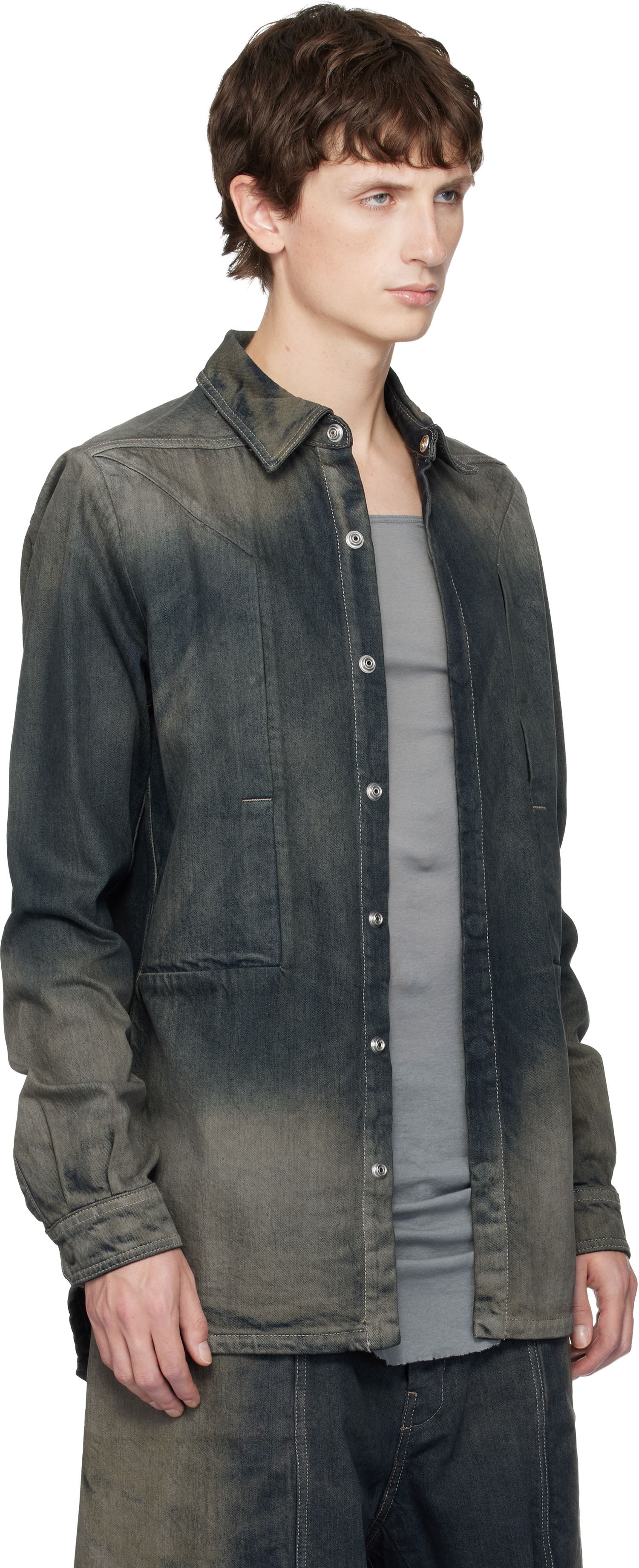 Košeľa Rick Owens Concordia Fogpocket Denim Shirt Rôznofarebný | RU02E1237 DKDEG, 1
