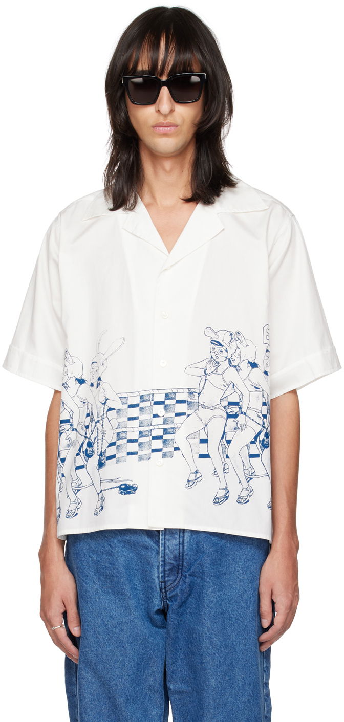 Košeľa Enfants Riches Déprimés Enfants Riches Déprimés Roller Derby Print Resort Shirt Biela | 040-207, 0