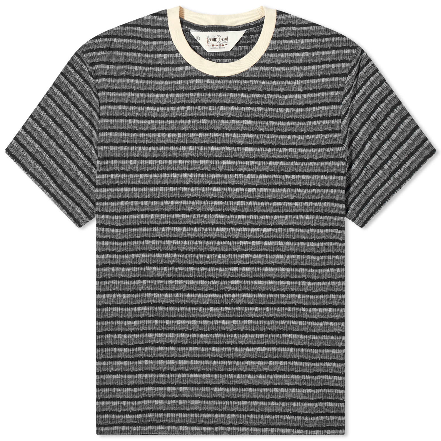 Tričko Brain Dead Brain Dead Pruned Striped Short Sleeve Tee Šedá | O22003120BK, 0