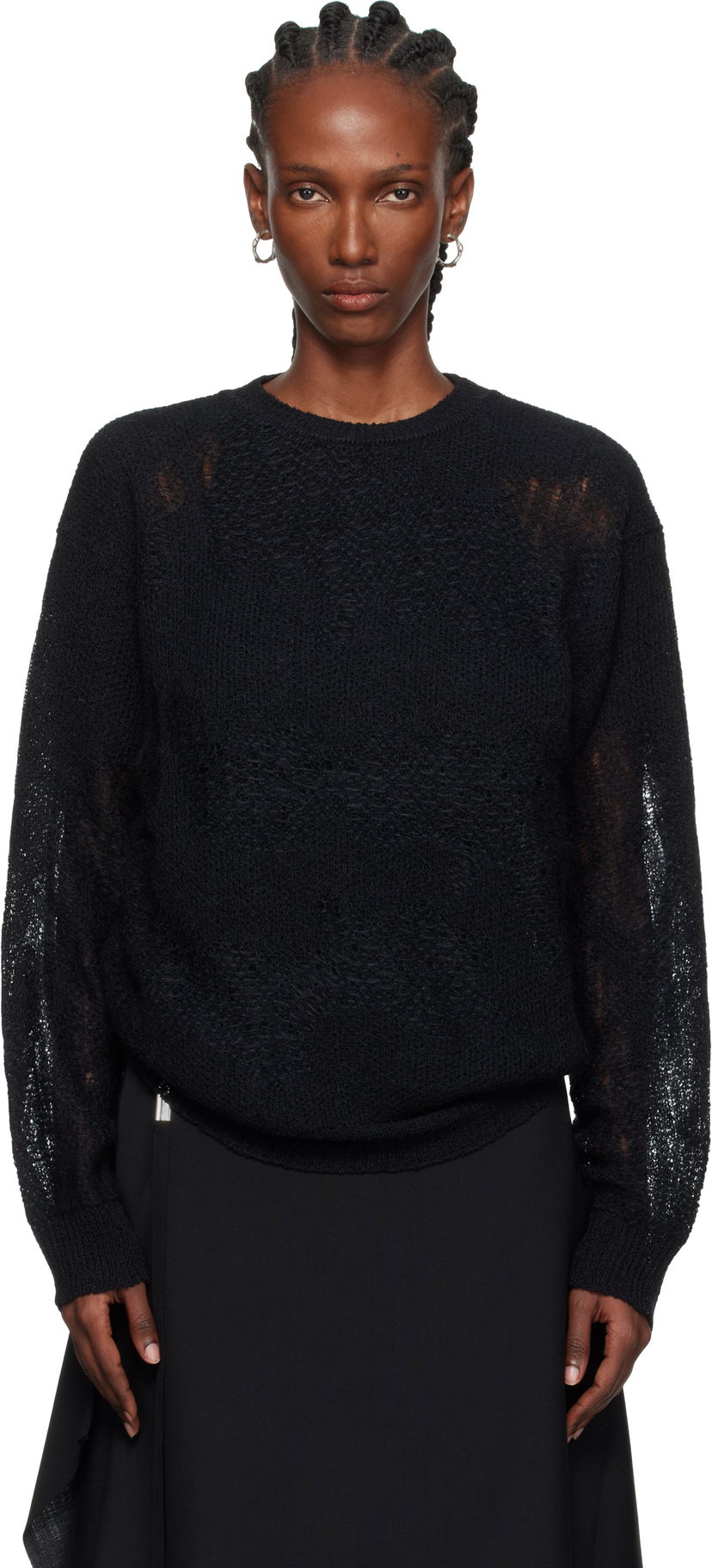 Sveter Ann Demeulemeester Ann Demeulemeester Lalla Oversize Sweater Čierna | 2520-W-KN39-KN070-099