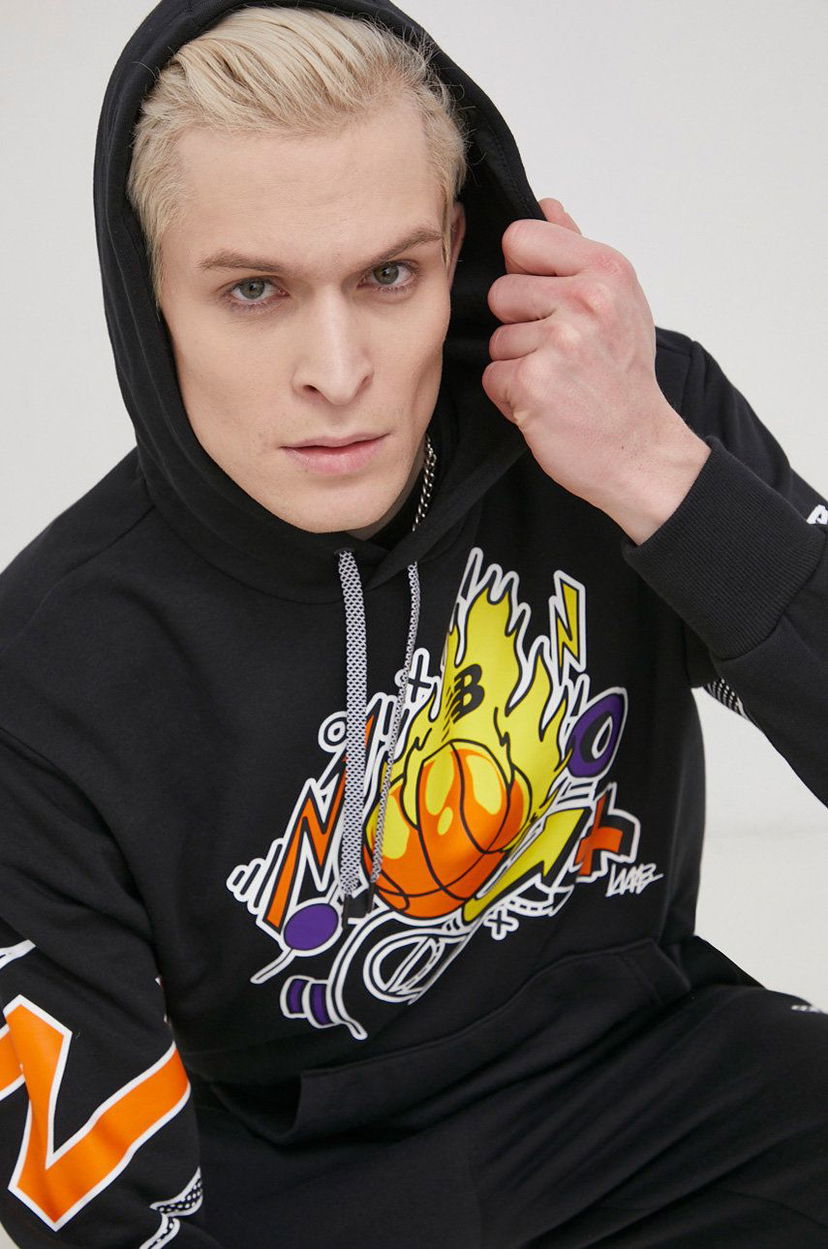 Mikina New Balance Printed Basketball Hoodie Čierna | MT13583BK