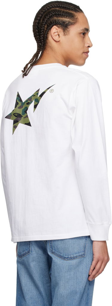 Tričko BAPE A Bathing Ape 1st Camo 'Bape STA' Long Sleeve T-Shirt Biela | 001LTL301016M, 2