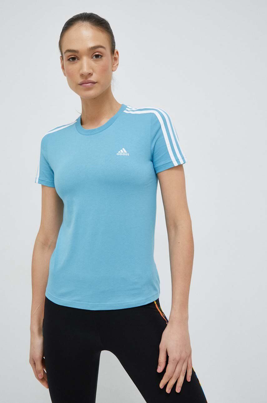 Tričko adidas Originals Essentials Slim 3-Stripes T-Shirt Modrá | IC0631, 0