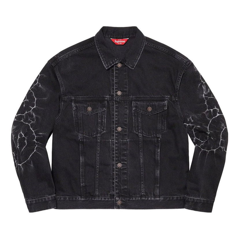 Bunda Supreme Shibori Print Trucker Jacket Čierna | SUP-SS23-014