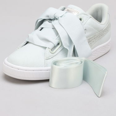 Tenisky a topánky Puma Basket Heart Canvas Wn's blue flower - white - silver Modrá | 366495 03, 4