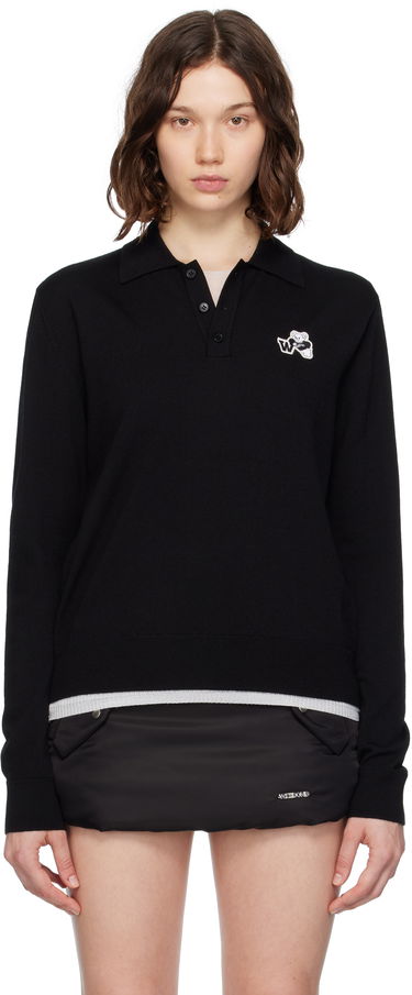 Polo tričko We11done We11done Wool Polo with Logo Patch Čierna | WD-KT2-25-680-W-BK, 0