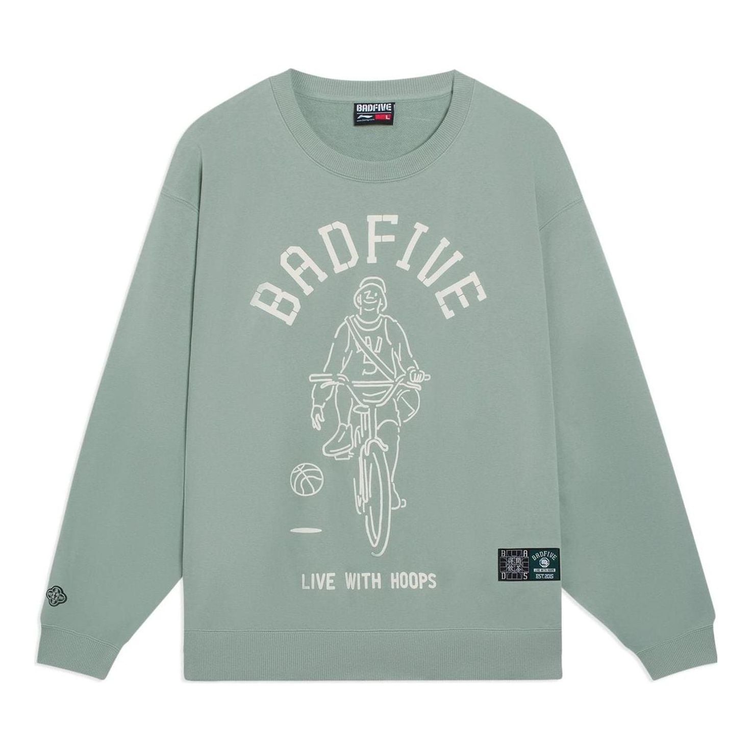 Mikina Li-Ning Live With Hoops Graphic Sweatshirt Zelené | AWDSH15-1, 0