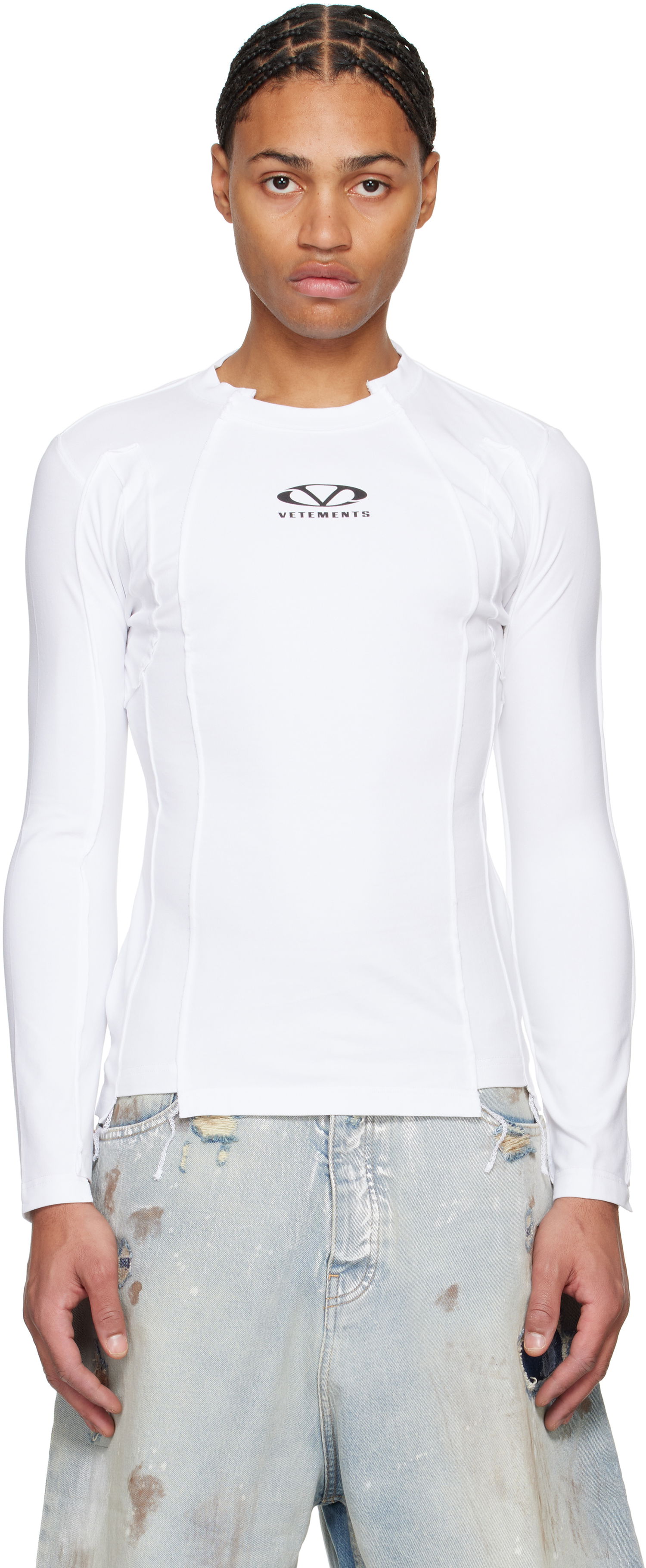Tričko VETEMENTS Oval Logo Cut-Out T-Shirt Biela | UA66LS600W, 0