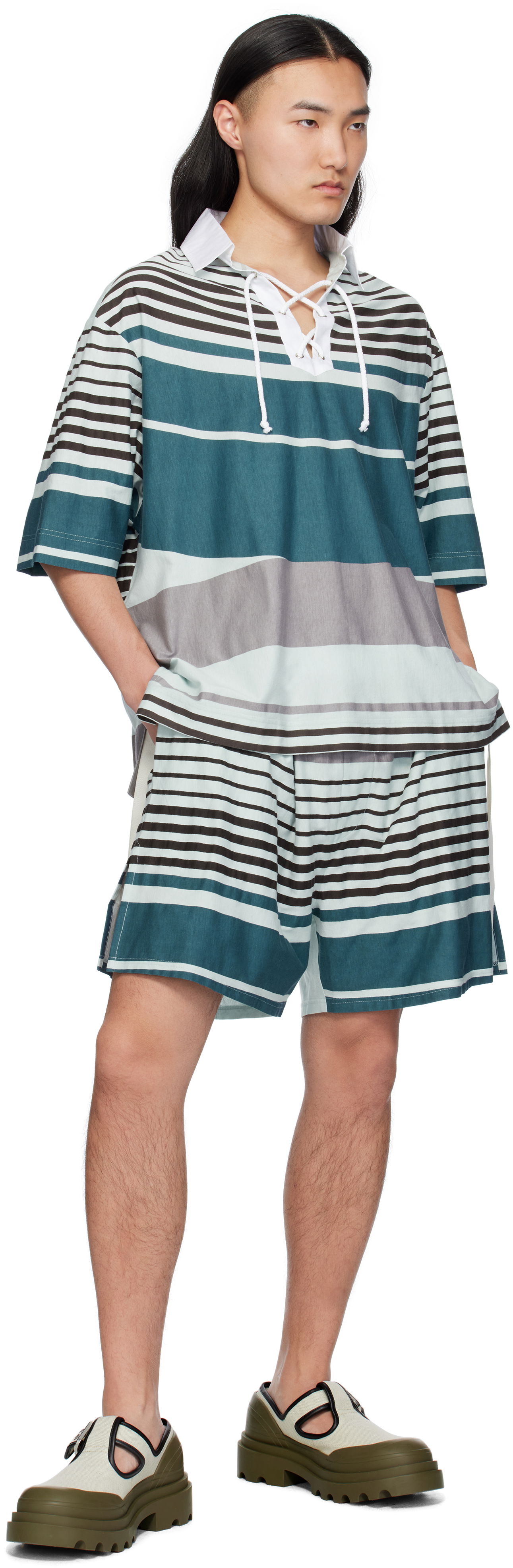 Craig Green Striped Wave Shorts