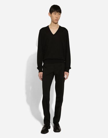 Sveter Dolce & Gabbana Dolce & Gabbana Cashmere V-Neck Sweater Čierna | GX413TJAWLAN0000, 1