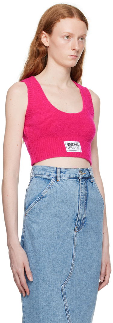 Tielko Moschino Jeans Patch Knit Tank Top Ružová | 0880 8204, 1