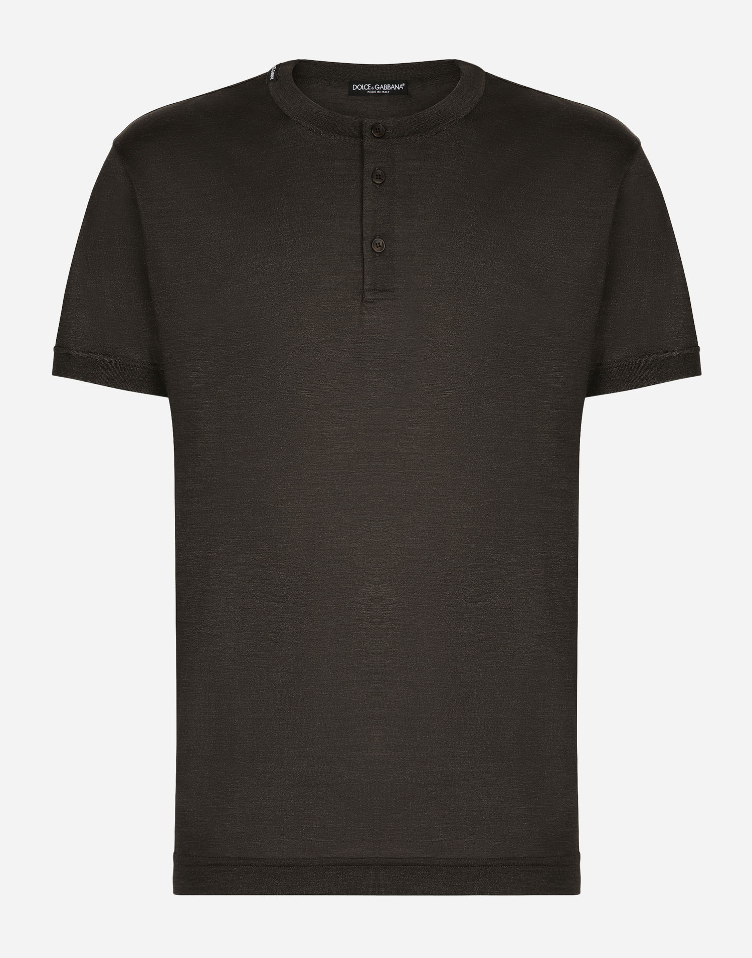 Tričko Dolce & Gabbana Short-sleeved Silk T-shirt Čierna | G8QK3TFU75FS8231, 0