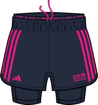Šortky adidas Originals BMW Berlin Marathon 2025 2-in-1 Running Shorts Navy | jz6450, 0