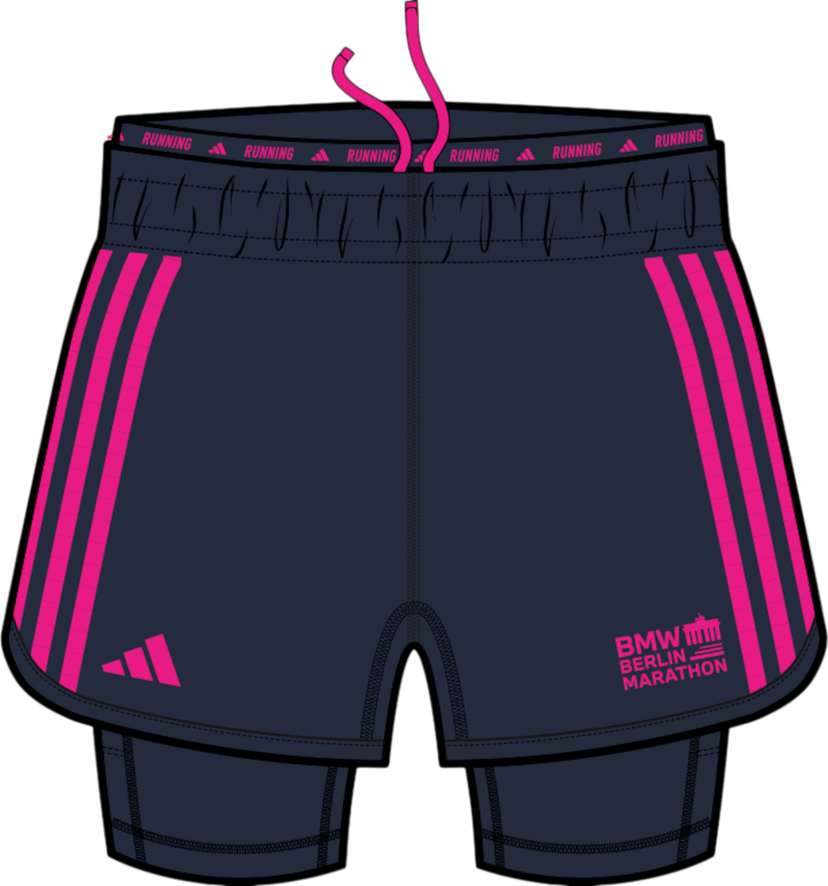 Šortky adidas Originals BMW Berlin Marathon 2025 2-in-1 Running Shorts Navy | jz6450