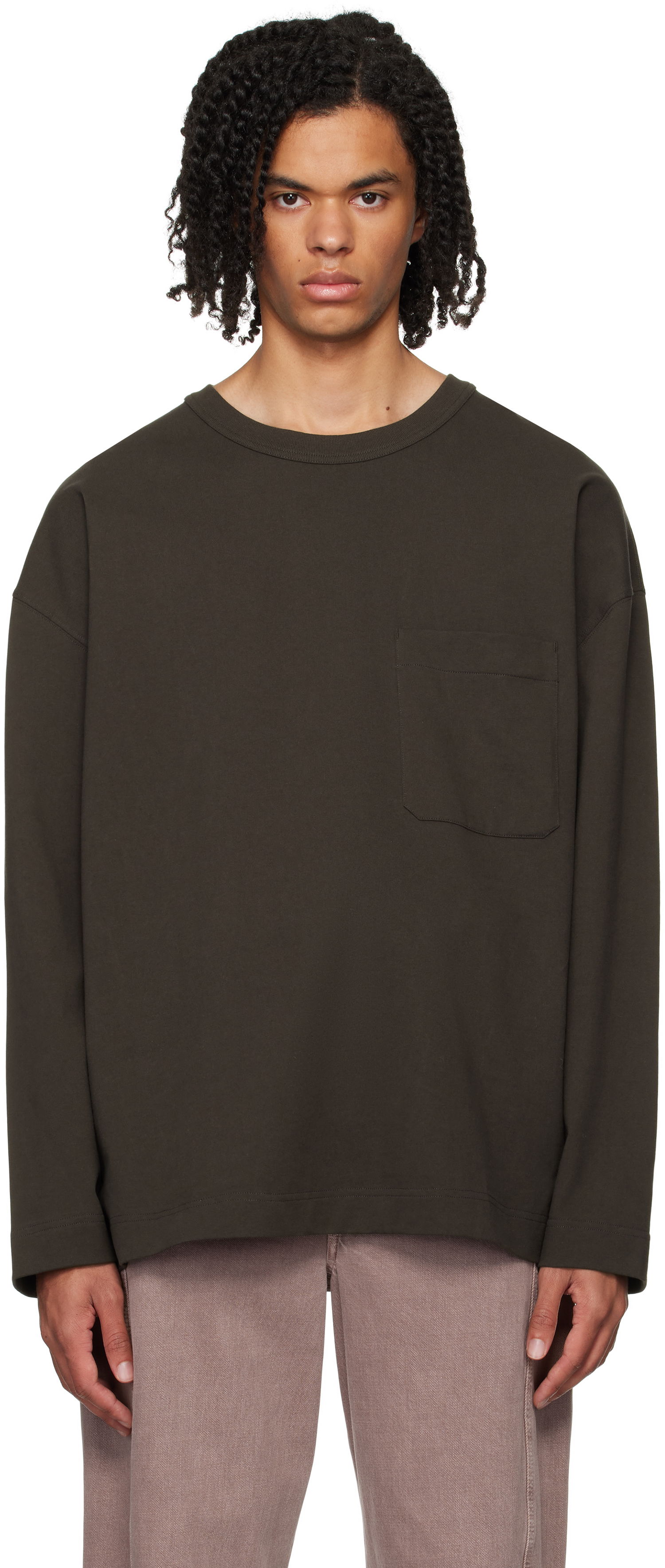 Tričko LEMAIRE Long Sleeve T-Shirt Zelené | TO1289 LJ1022, 0