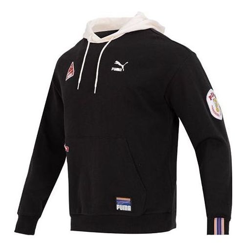 Mikina Puma Team Badge Men's Pullover Hoodie Čierna | 677377-01, 0