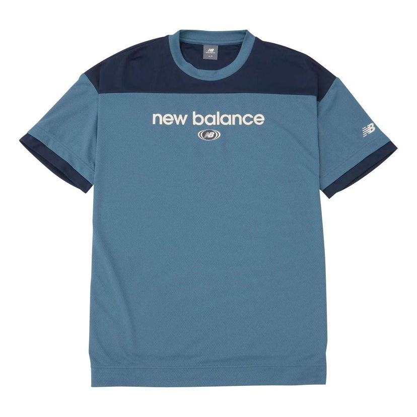 Tričko New Balance Linear Logo Honeycomb Mesh T-Shirt Modrá | AMT45072-EUB