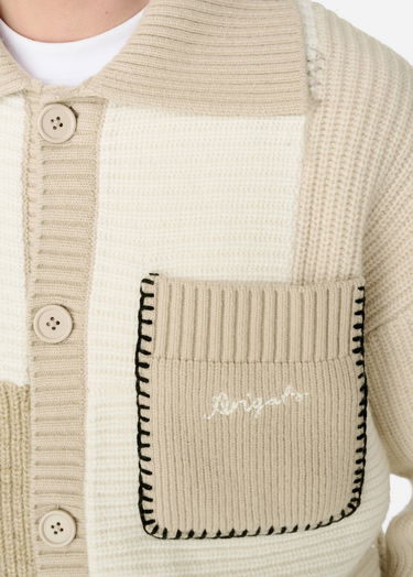 Sveter AXEL ARIGATO Beige Patchwork Knitted Cardigan Biela | A3066002, 6