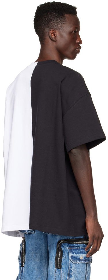 Tričko We11done Half & Half T-Shirt Biela | WD-TT1-22-558-U-BW, 2