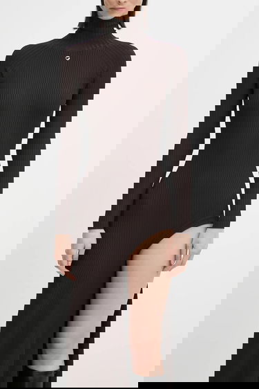 Šaty Coperni Leg Cut-Out Rib Gown Maxi Hnedá | COPML155Y3011, 3