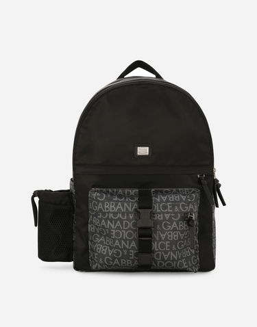 Batoh Dolce & Gabbana Dolce & Gabbana Nylon Backpack With Logo Jacquard Čierna | EM0125AA9808B969, 0