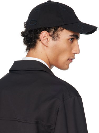Klobúk We11done We11done Destroyed Embroidered Baseball Cap Čierna | WD-AH1-25-415-U-BK, 2