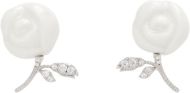 Náušnice SHUSHU/TONG YVMIN Edition Ceramic Rose Earrings Biela | 25645WHT00DLR, 0