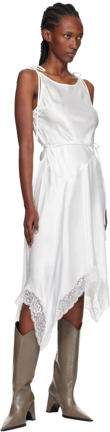 Šaty Acne Studios Acne Studios Satin Lace Midi Dress Biela | A20862-, 3