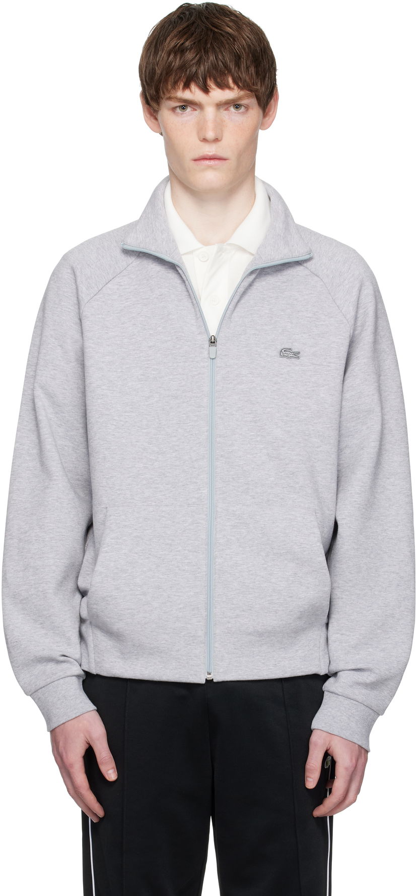 Mikina Lacoste Lacoste Double Faced Jersey Zip-Up Sweatshirt Šedá | SH9559_CCA