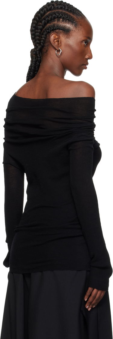 Tričko Ann Demeulemeester Ann Demeulemeester TIzziana Knitted Off-Shoulder Top Čierna | 2520-W-KN29-FA059-099, 2