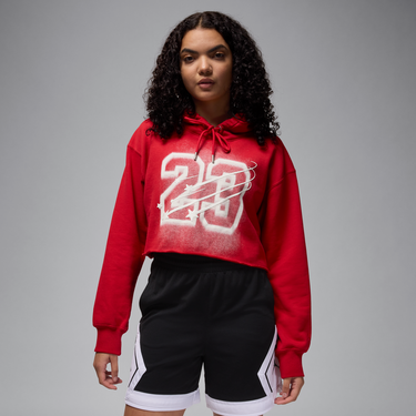 Mikina Jordan Jordan Flight Fleece Cropped Hoodie Červená | HJ0145-636, 4