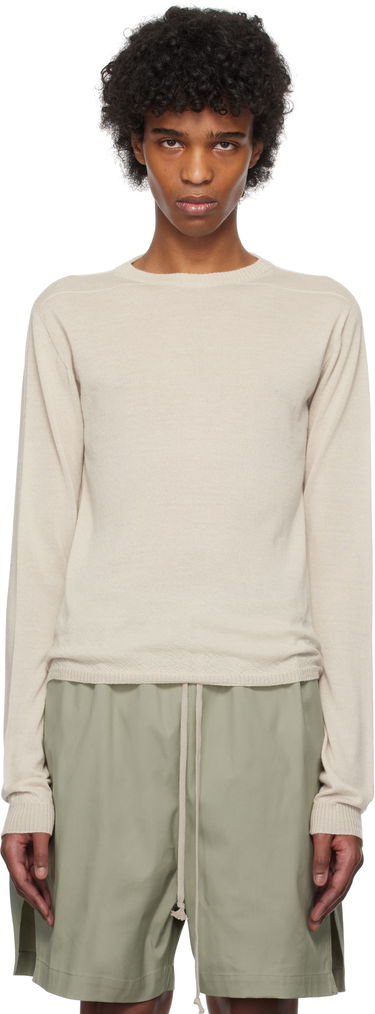 Sveter Rick Owens Rick Owens Hollywood Cropped Level Biker Sweater Béžová | RU01E5630 WS, 0