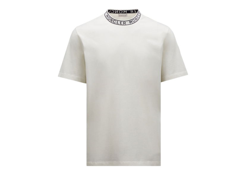 Tričko Moncler Logo Collar T-Shirt Off White Biela | I10918C000128390T032