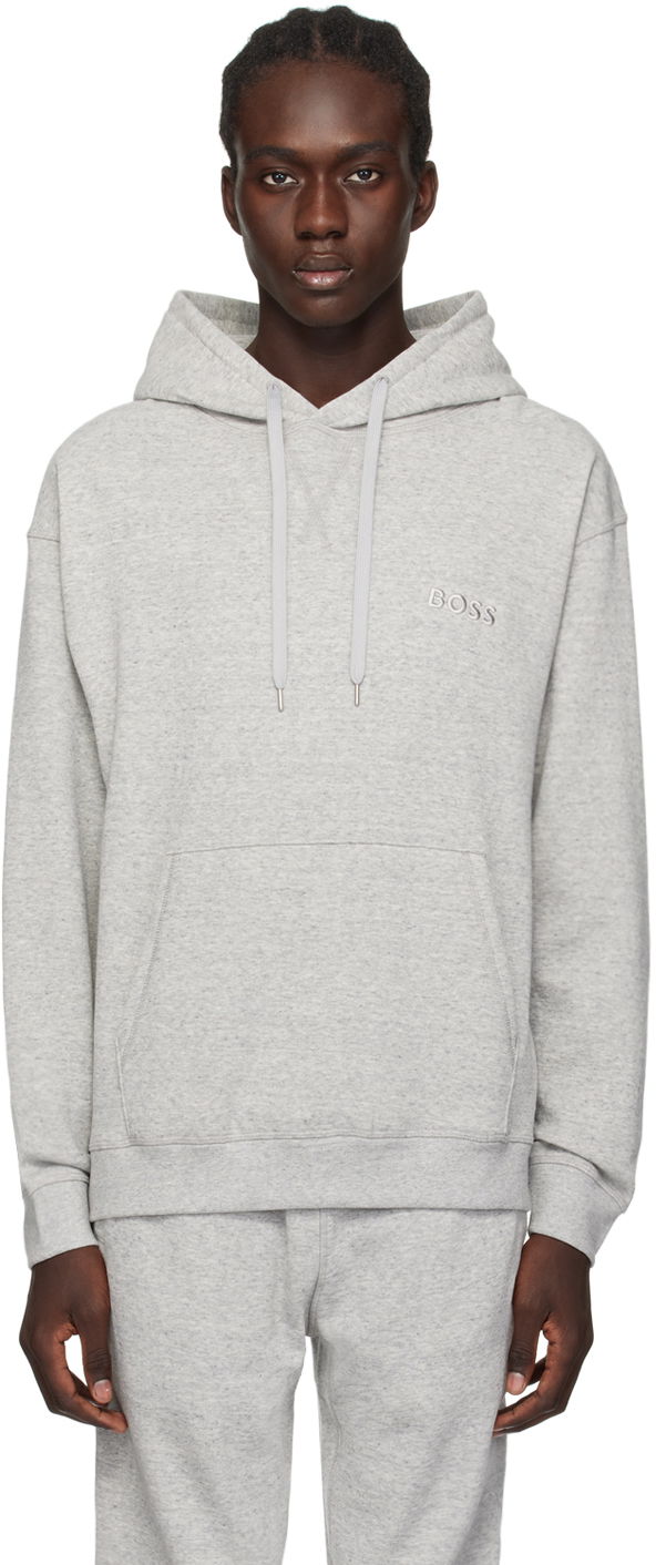 Mikina BOSS Embroidered Hoodie Šedá | 50511069, 0