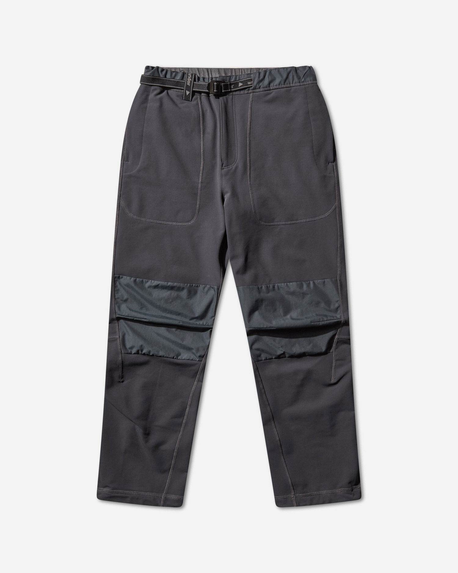 Nohavice and wander Stretch Shell Pants with Integrated Webbing Belt and Knee Panels Šedá | 5745222006 023, 1
